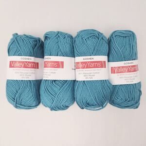 4 Valley Yarns Goshen Waterfall Teal 025, 92 Yards 50 g. Cotton Modal Silk NWT